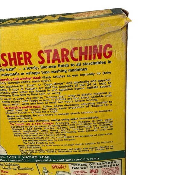 Niagara Instant Laundry Starch Vintage Box (1960s) 1/3 full of product 8 1/2 in - Picture 3 of 6